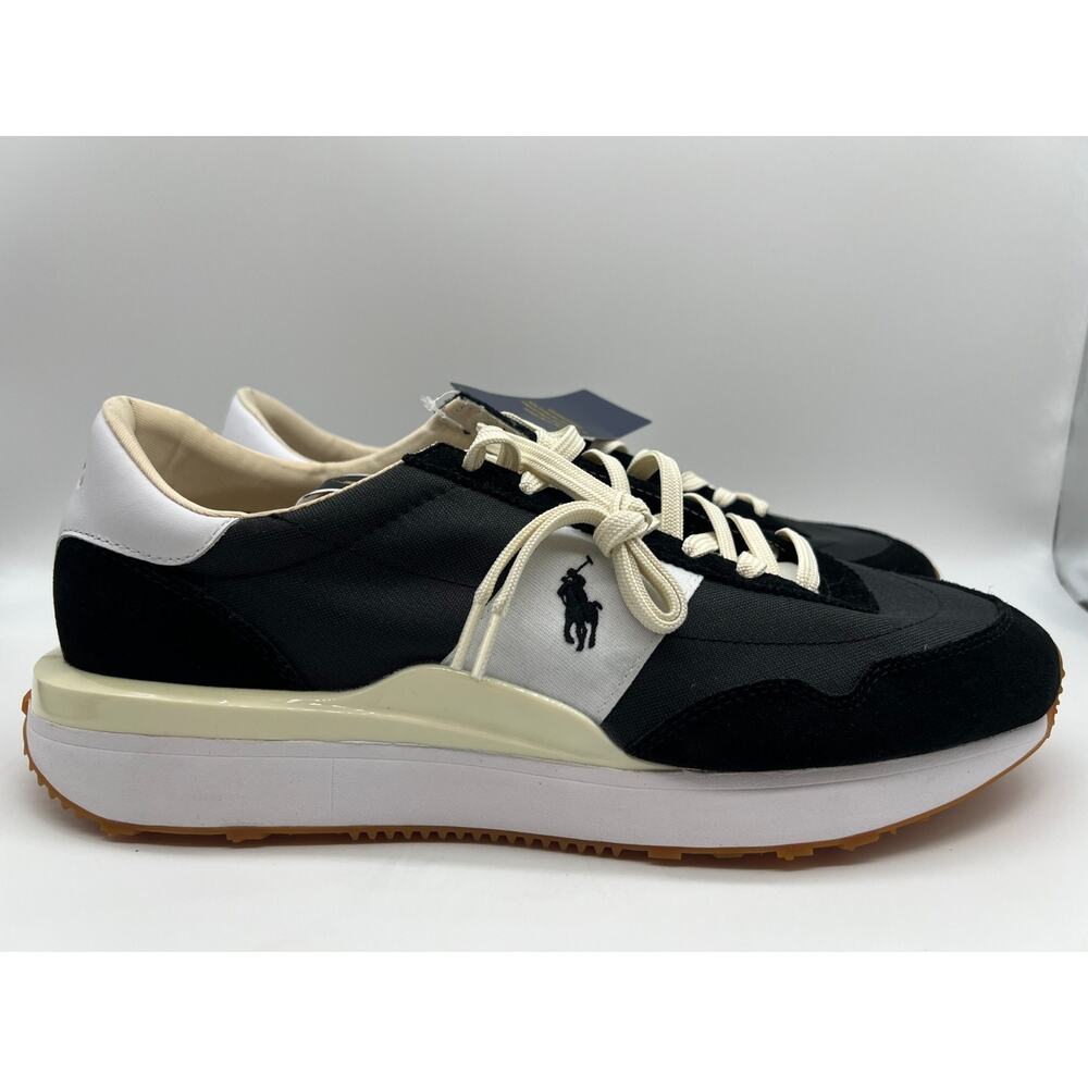 Polo Ralph Lauren Train 89 Black/White Sneakers Men's Size 14 NEW